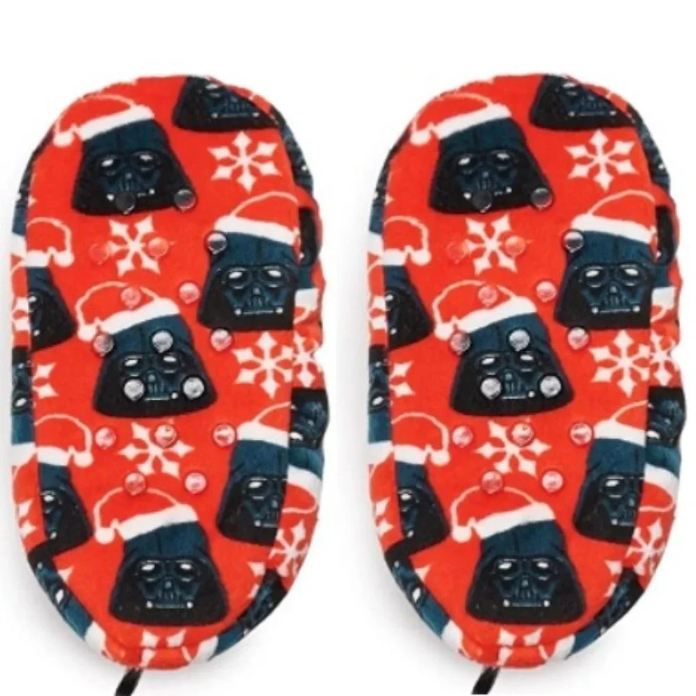 Boys Star Wars DARTH VADER Christmas Fuzzy Babba Slipper Socks Size Med 13-2 NWT